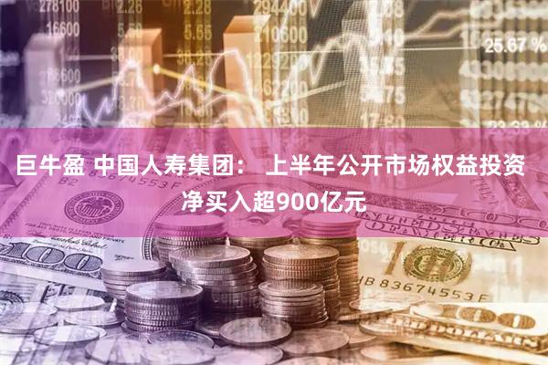 巨牛盈 中国人寿集团: 上半年公开市场权益投资 净买入超900亿元